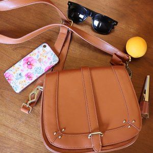 English Saddle Tan Messenger Bag (en cuir)